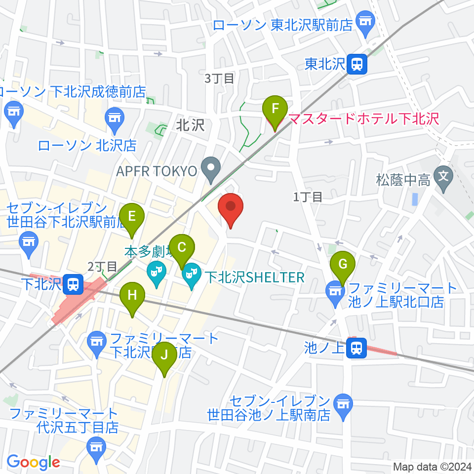 ザ・スズナリ周辺のホテル一覧地図