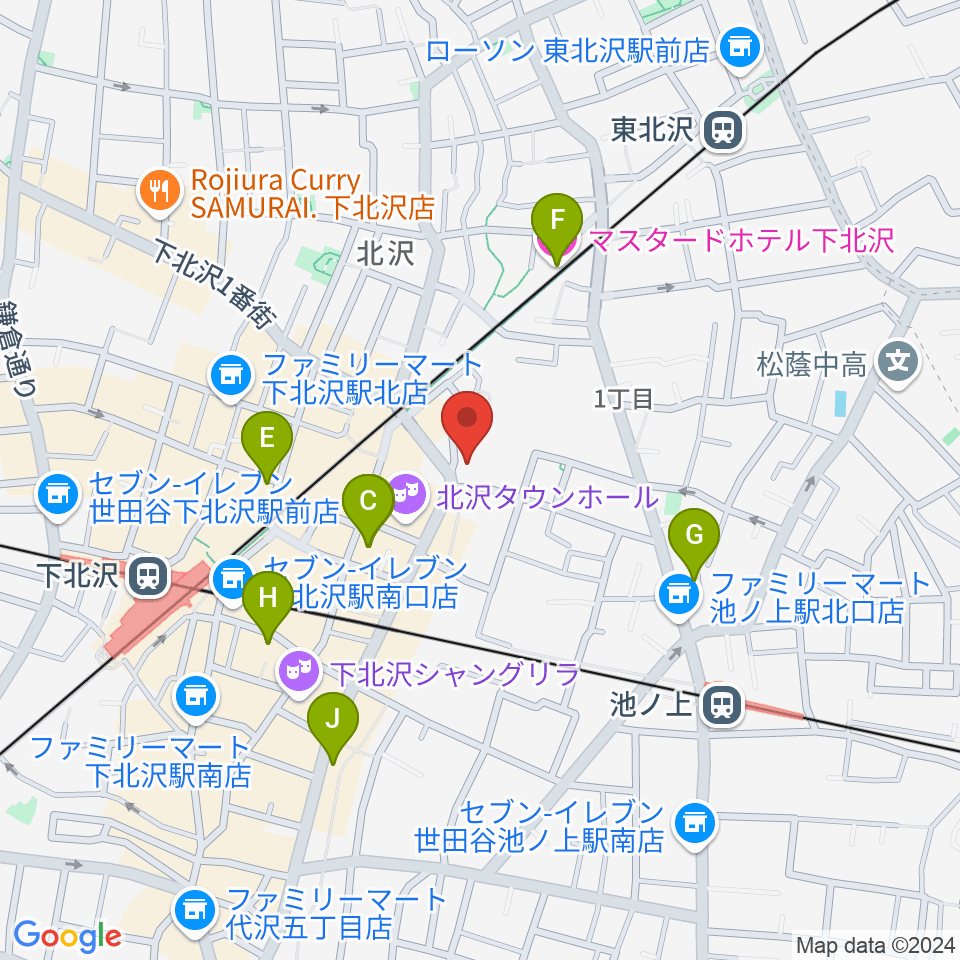 ザ・スズナリ周辺のホテル一覧地図