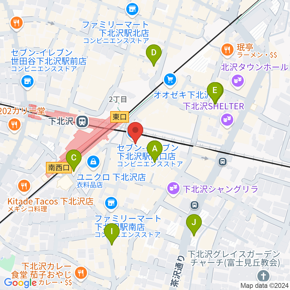 駅前劇場周辺のホテル一覧地図