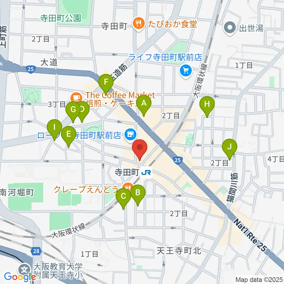 寺田町Fireloop周辺のホテル一覧地図