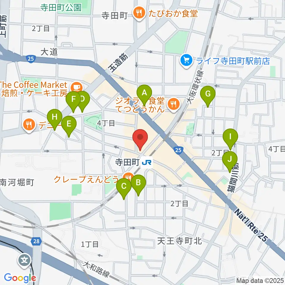 寺田町Fireloop周辺のホテル一覧地図