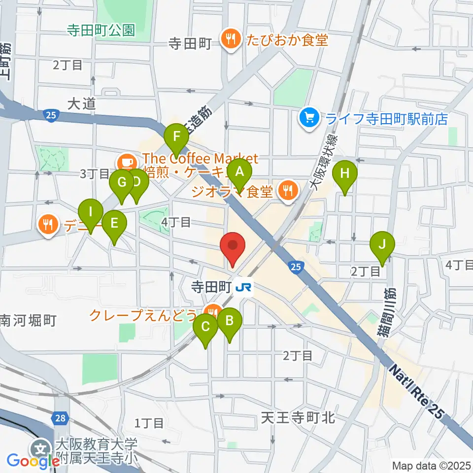寺田町Fireloop周辺のホテル一覧地図
