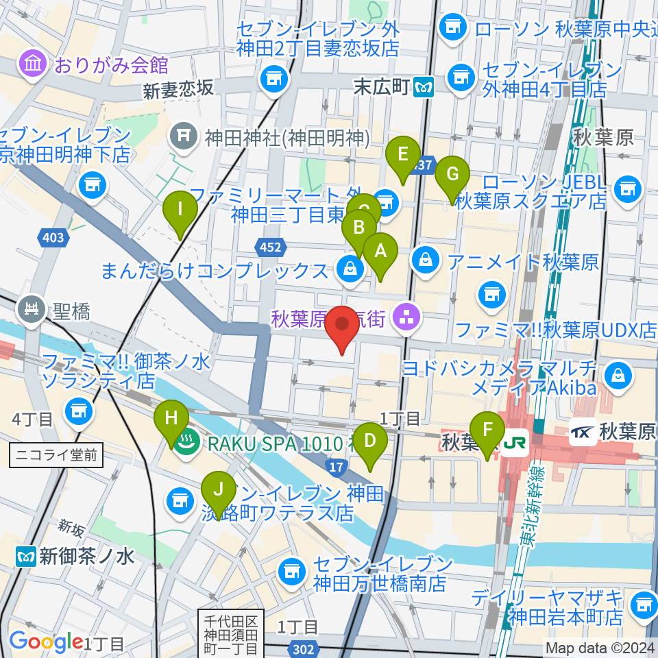 AKIBAカルチャーズ劇場周辺のホテル一覧地図