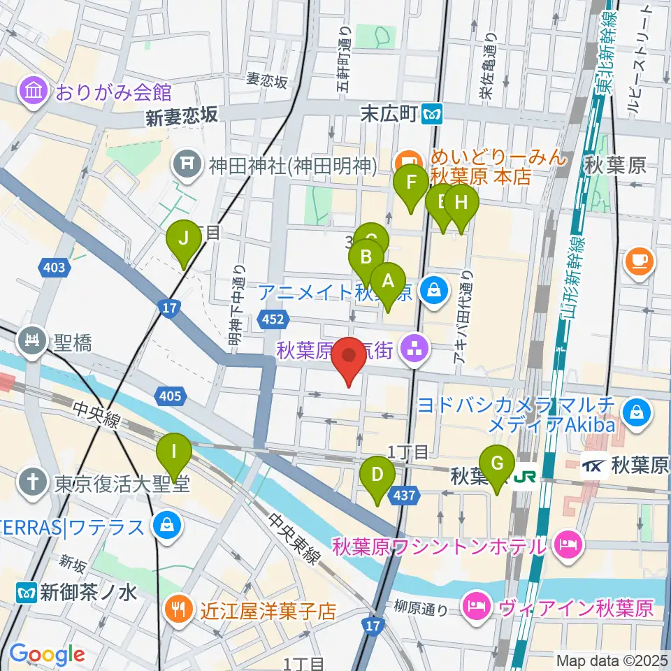 AKIBAカルチャーズ劇場周辺のホテル一覧地図