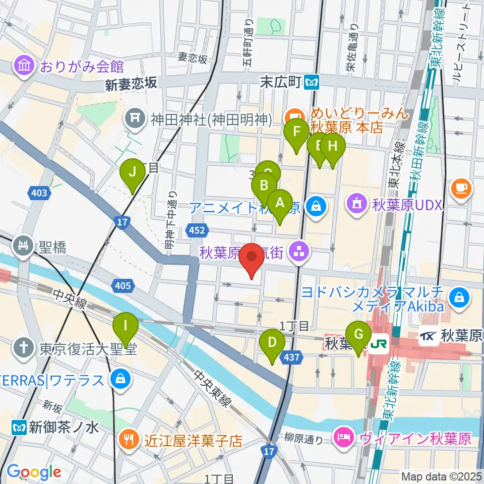 AKIBAカルチャーズ劇場周辺のホテル一覧地図
