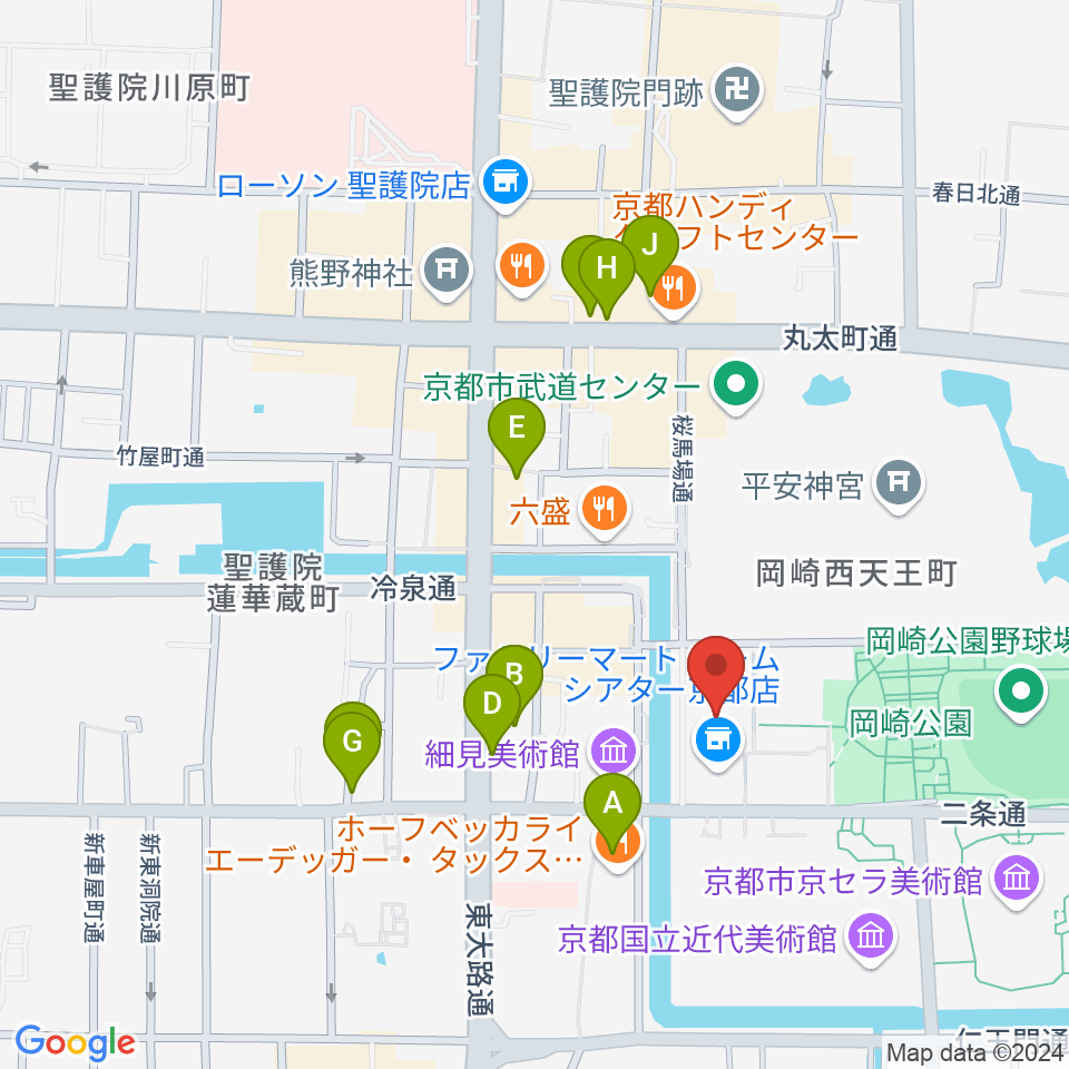 ロームシアター京都周辺のホテル一覧地図