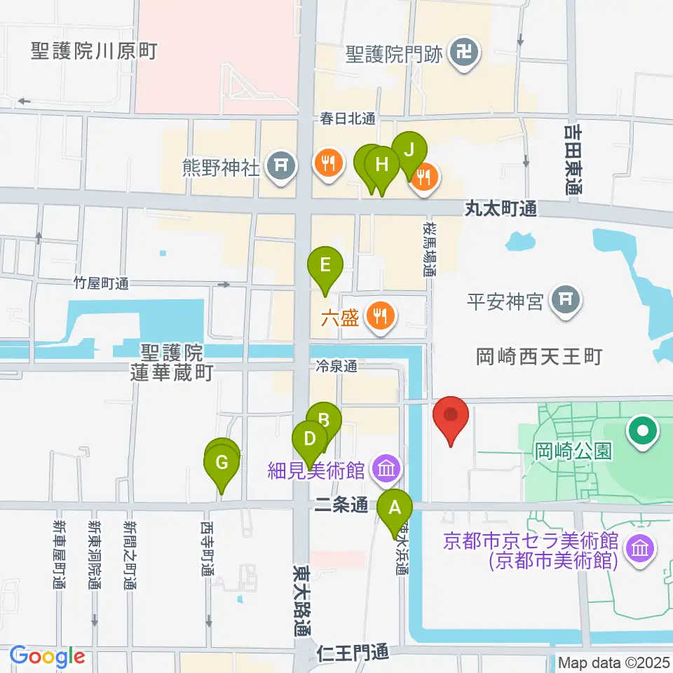 ロームシアター京都周辺のホテル一覧地図