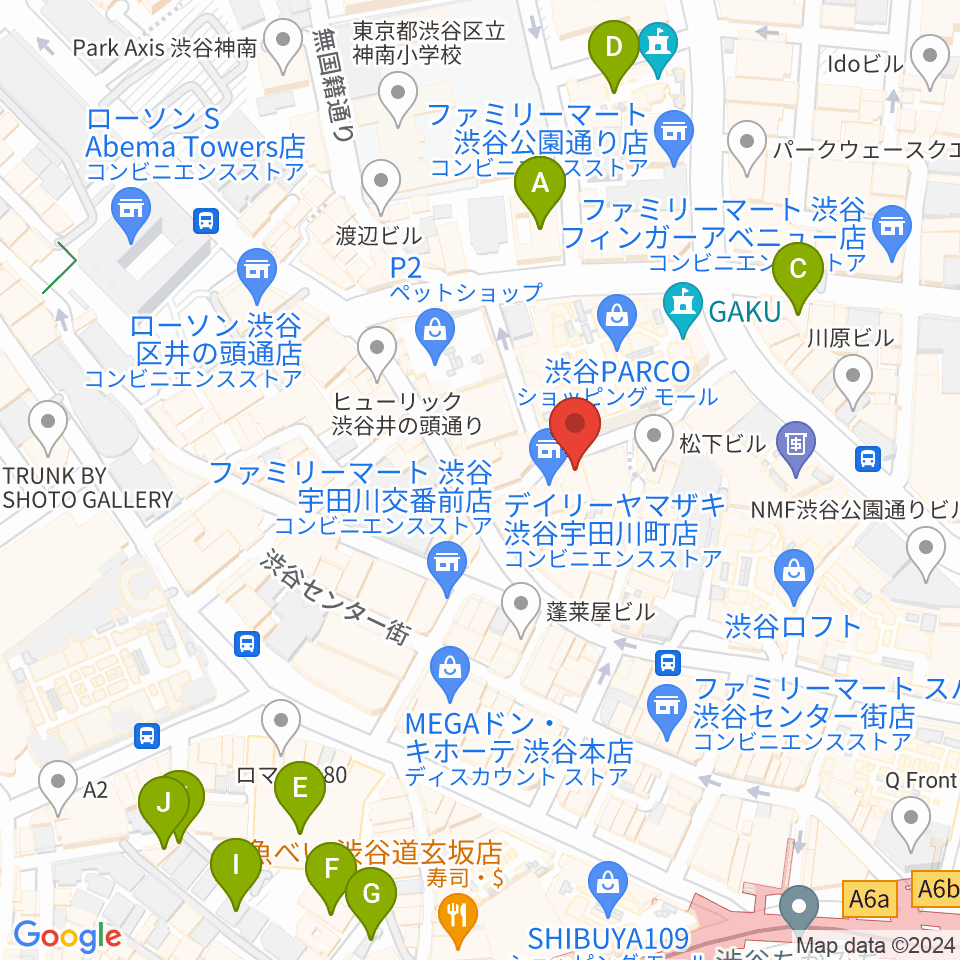 渋谷GARRET周辺のホテル一覧地図