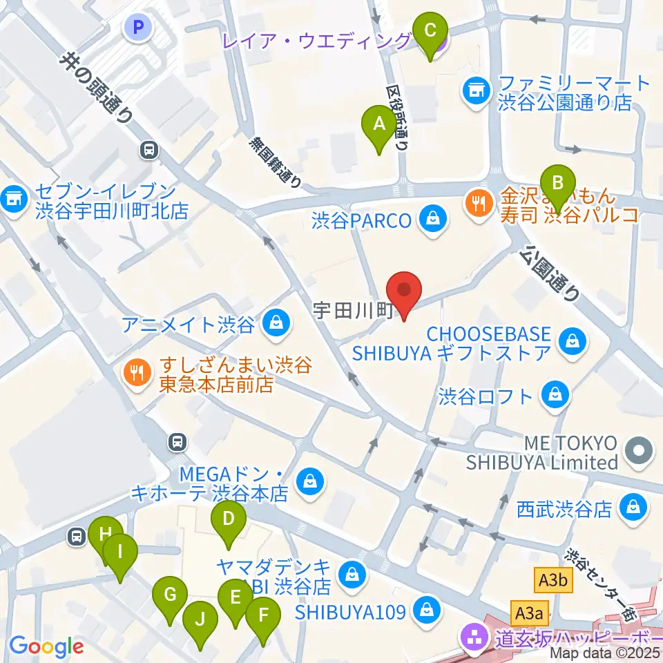 渋谷GARRET周辺のホテル一覧地図