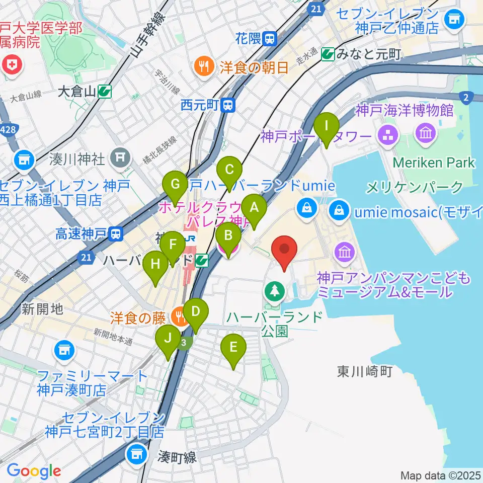 神戸モズライトカフェ周辺のホテル一覧地図