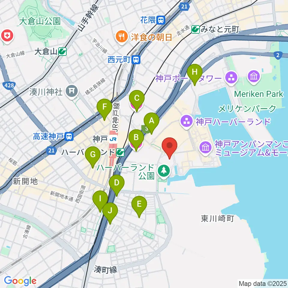 神戸モズライトカフェ周辺のホテル一覧地図
