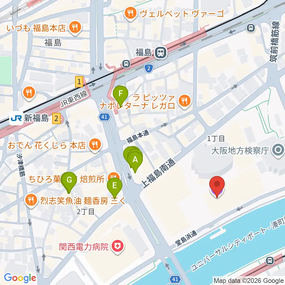 堂島リバーフォーラム 周辺のホテル一覧マップ