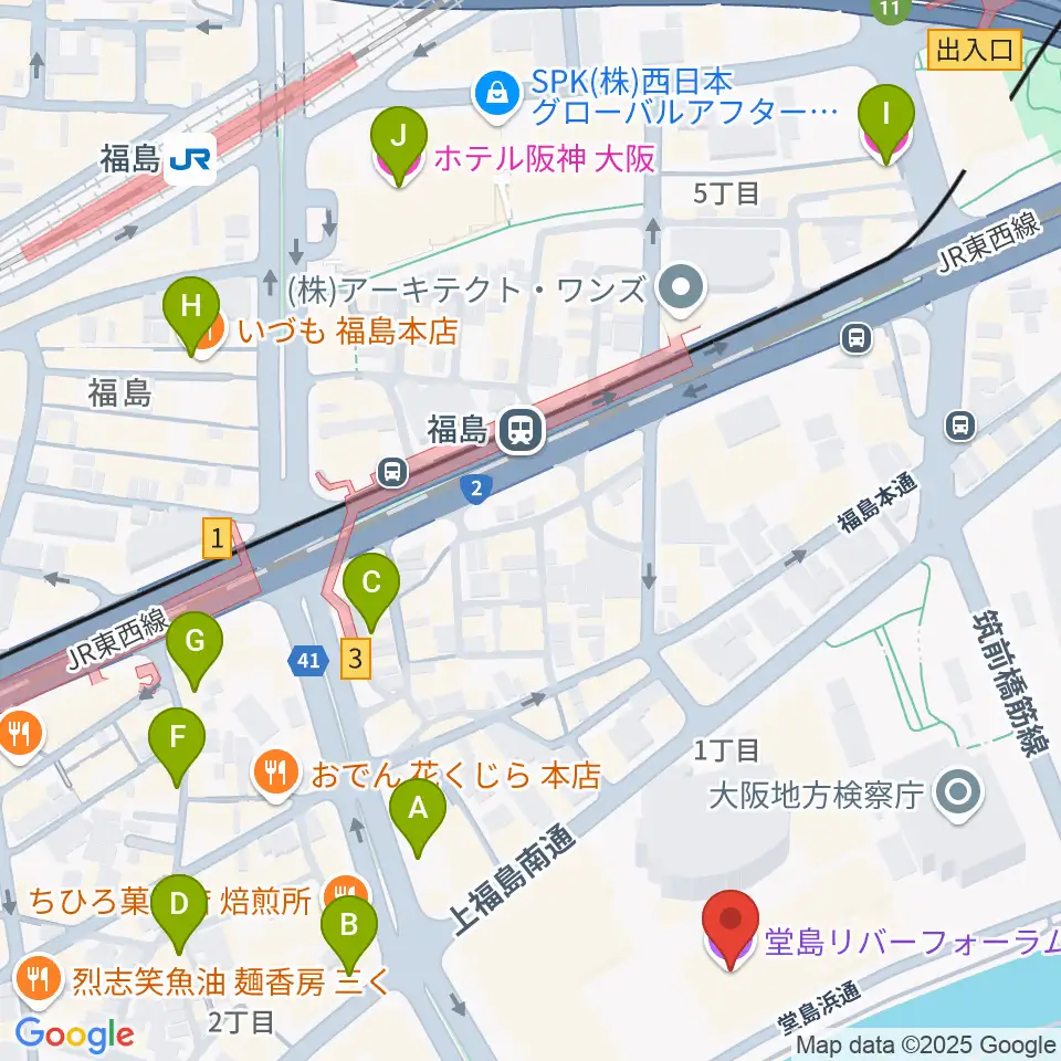 堂島リバーフォーラム周辺のホテル一覧地図