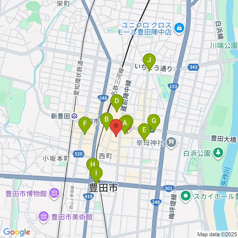 豊田市コンサートホール周辺のホテル一覧地図