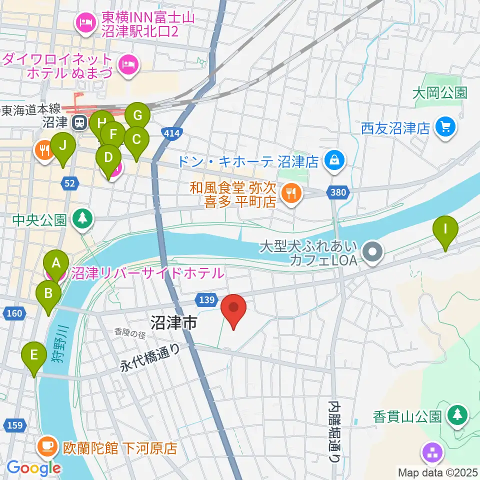 沼津市民文化センター周辺のホテル一覧地図