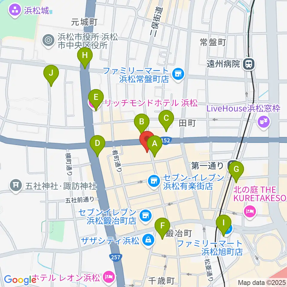 浜松FORCE周辺のホテル一覧地図