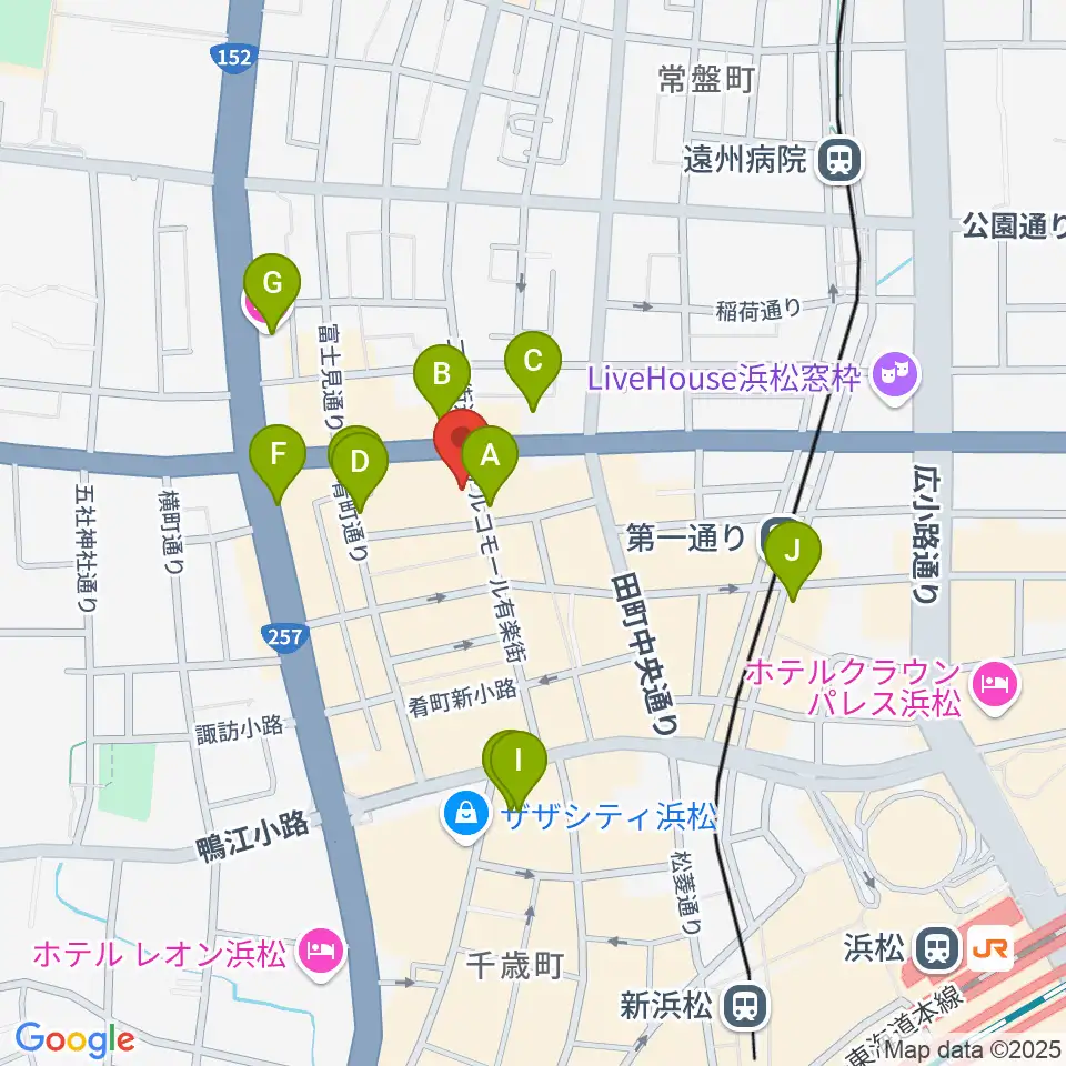 浜松FORCE周辺のホテル一覧地図
