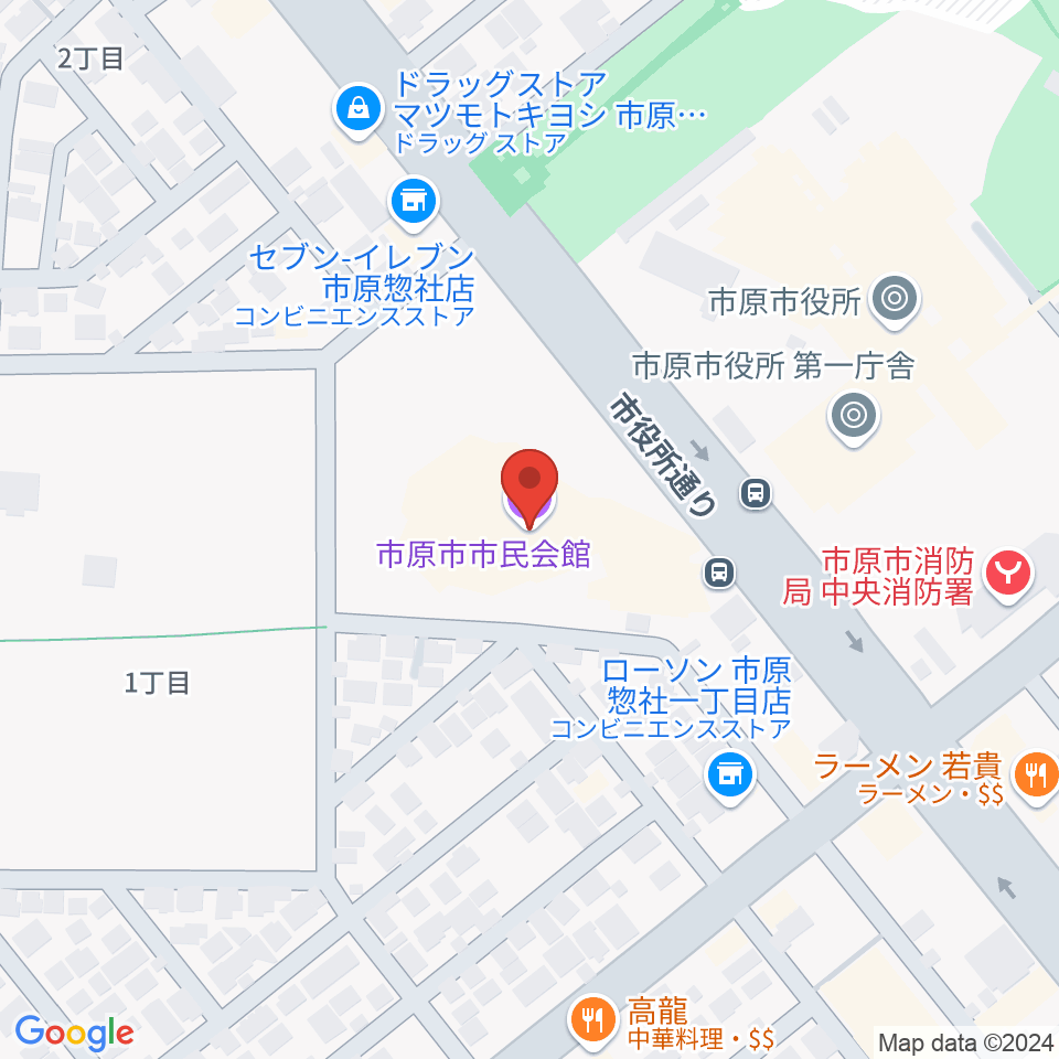 市原市市民会館周辺のホテル一覧地図