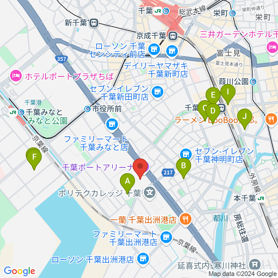 千葉ポートアリーナ周辺のホテル一覧地図