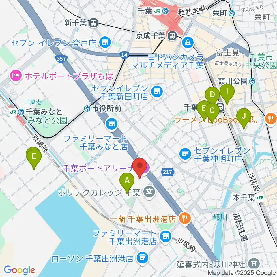 千葉ポートアリーナ周辺のホテル一覧地図