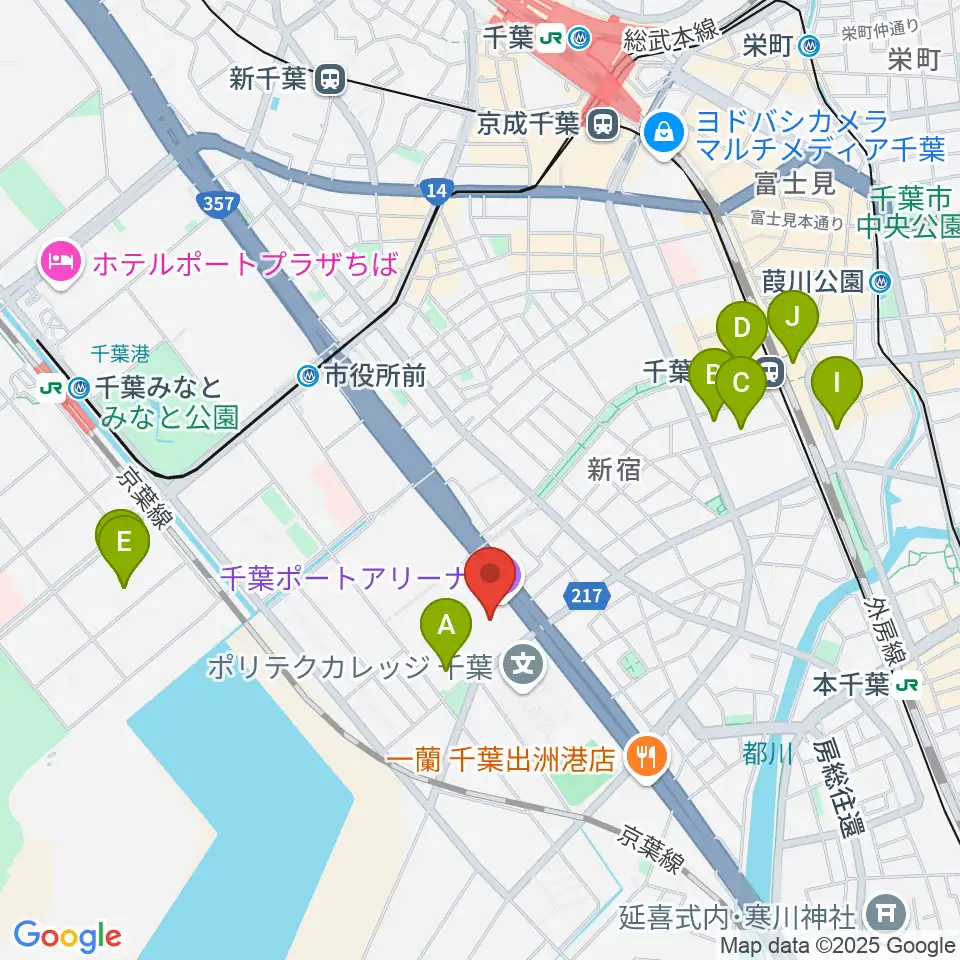 千葉ポートアリーナ周辺のホテル一覧地図