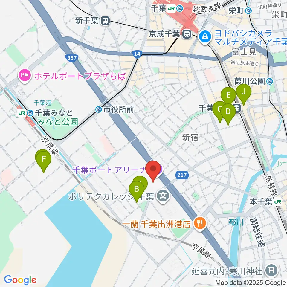 千葉ポートアリーナ周辺のホテル一覧地図