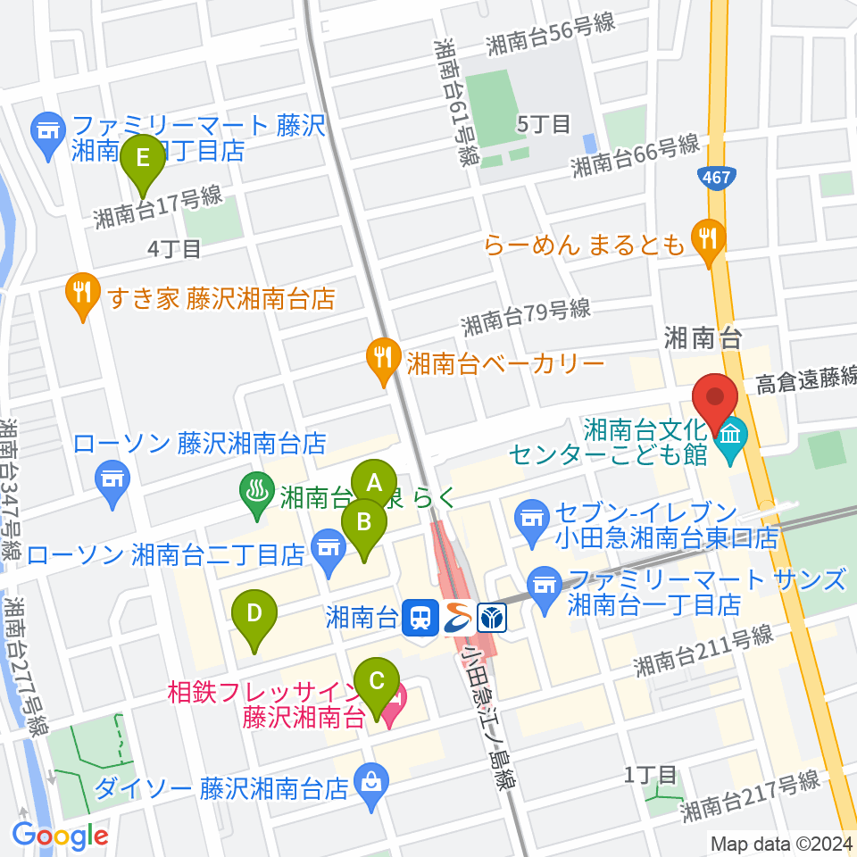 湘南台文化センターこども館周辺のホテル一覧地図