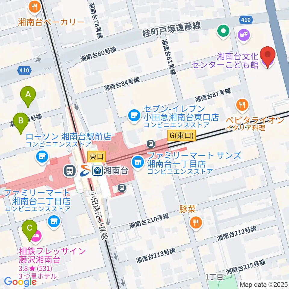 湘南台文化センターこども館周辺のホテル一覧地図