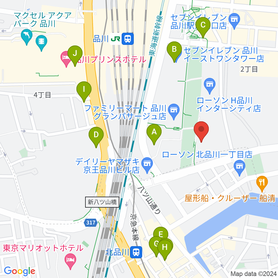 品川インターシティホール周辺のホテル一覧地図