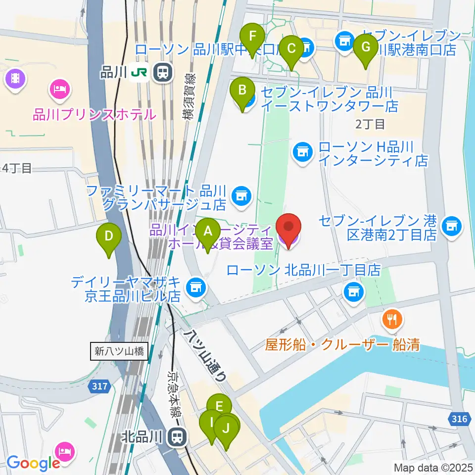 品川インターシティホール周辺のホテル一覧地図