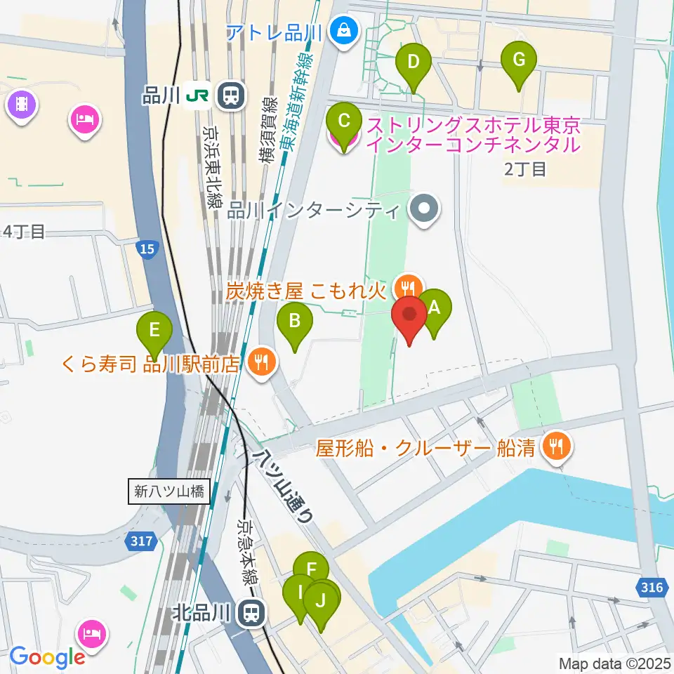 品川インターシティホール周辺のホテル一覧地図