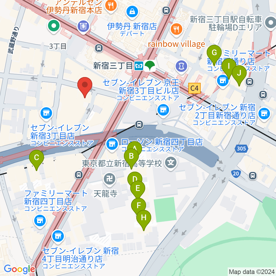 新宿シアターモリエール周辺のホテル一覧地図