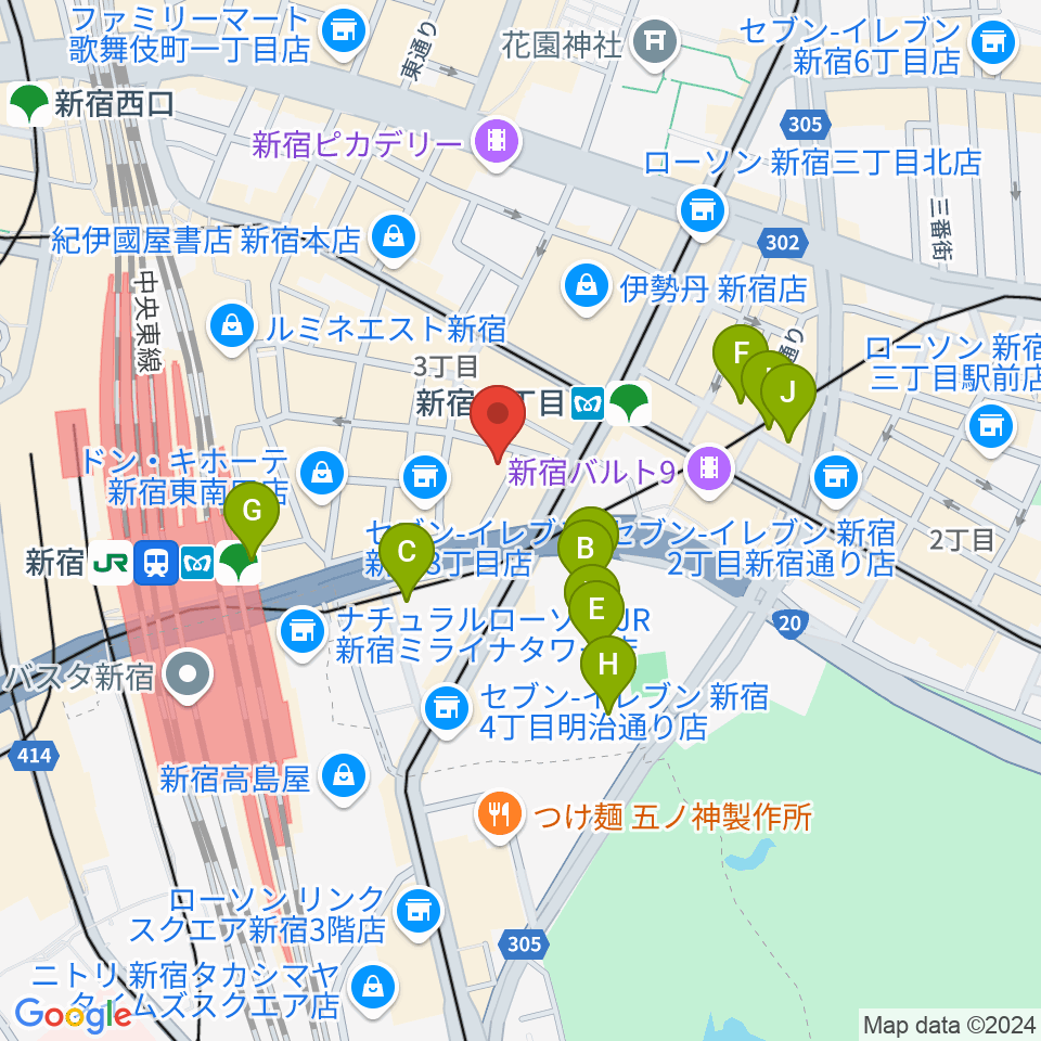 新宿シアターモリエール周辺のホテル一覧地図