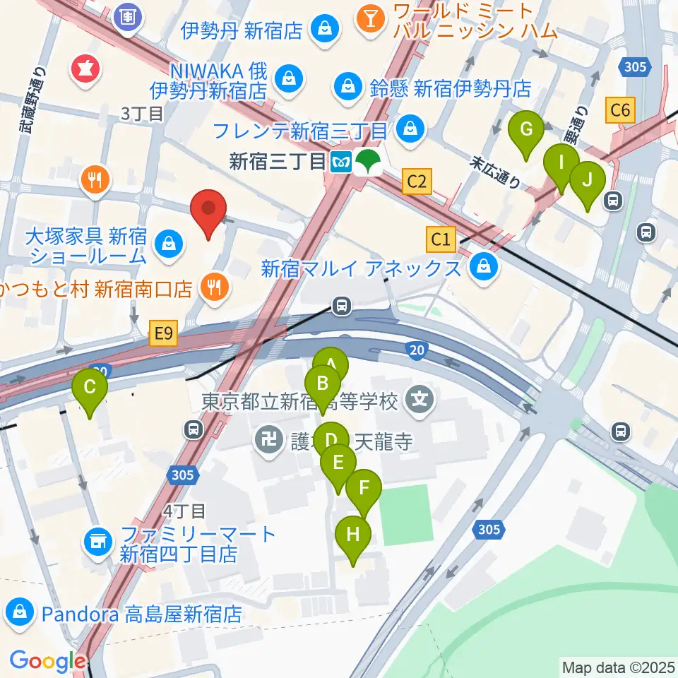 新宿シアターモリエール周辺のホテル一覧地図