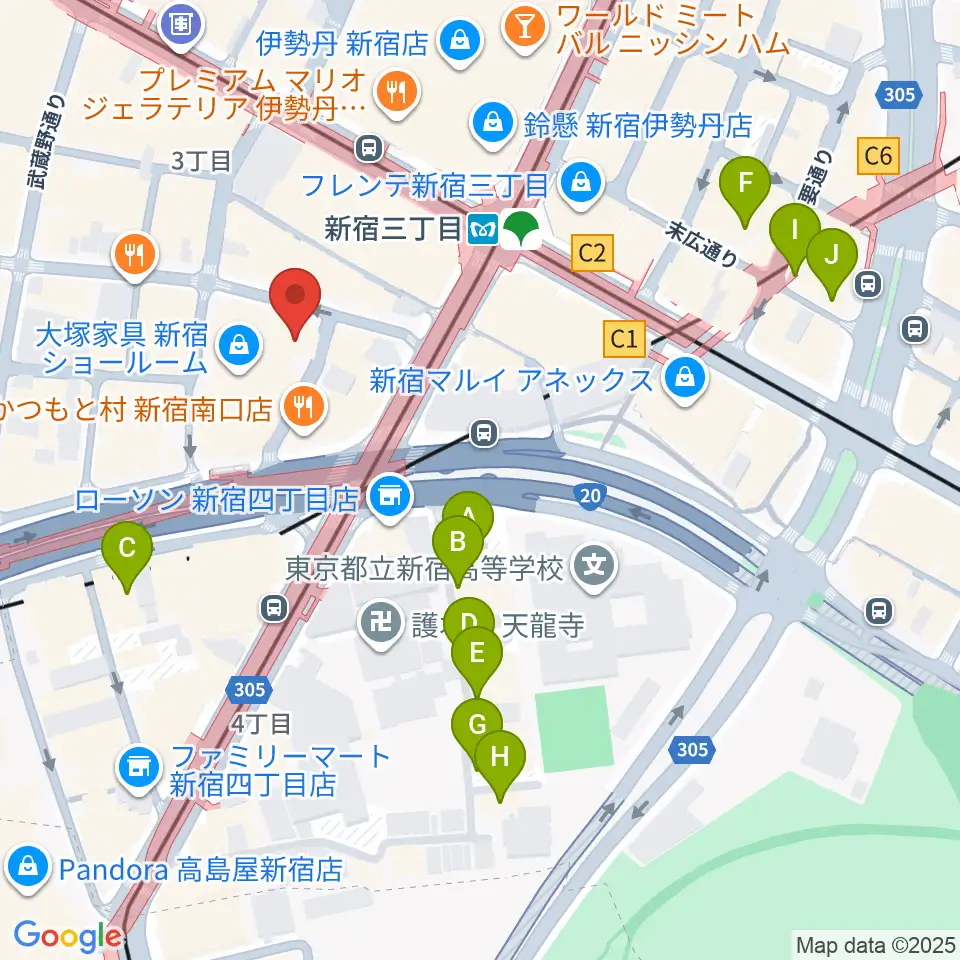 新宿シアターモリエール周辺のホテル一覧地図