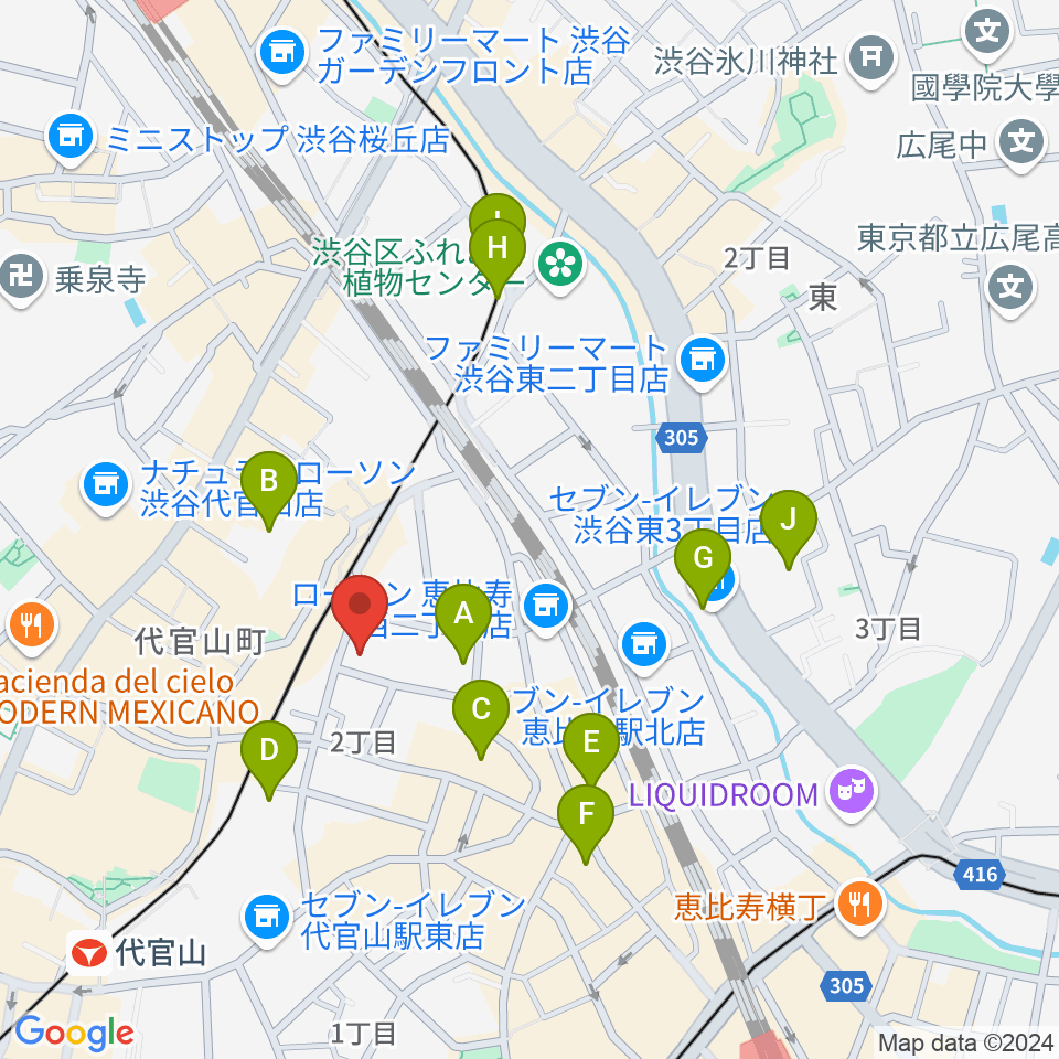 シアター代官山周辺のホテル一覧地図