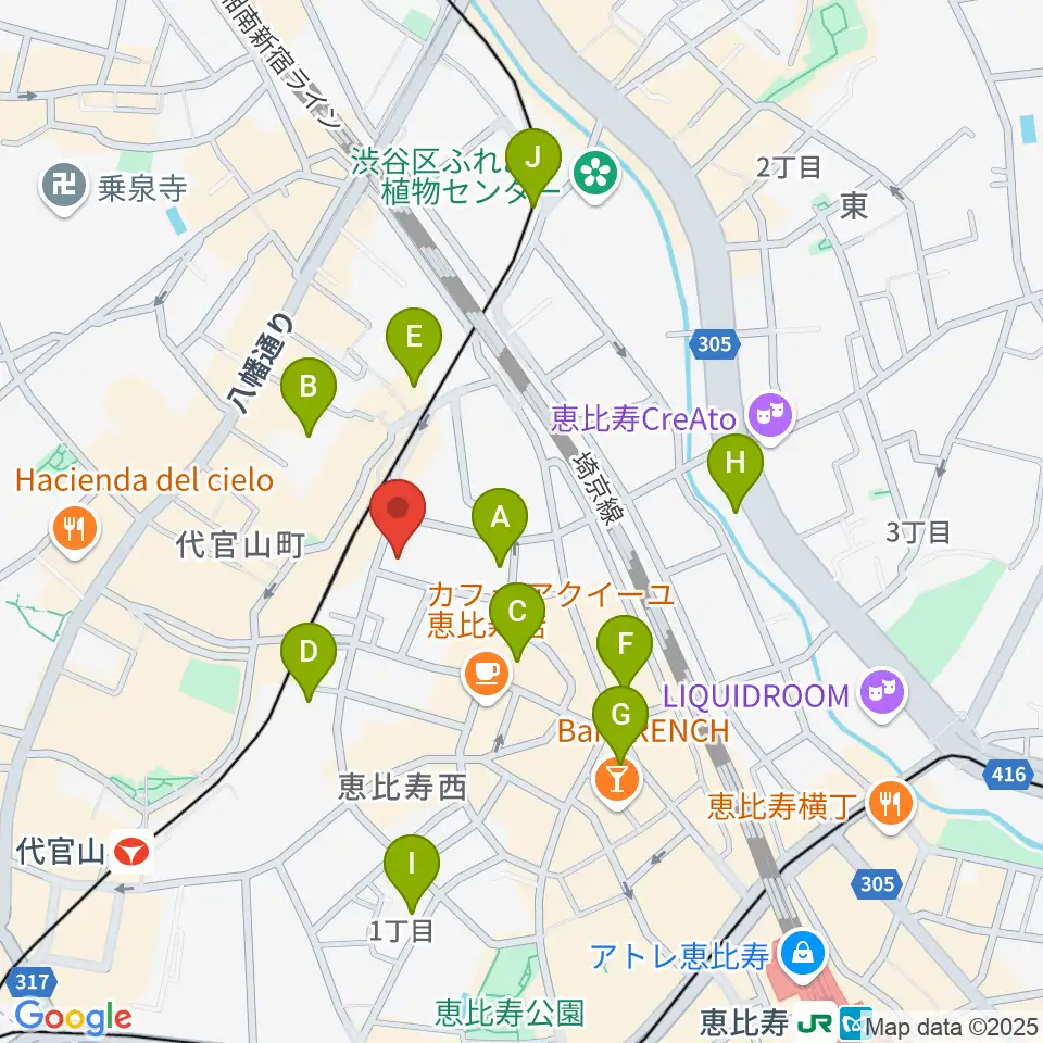 シアター代官山周辺のホテル一覧地図