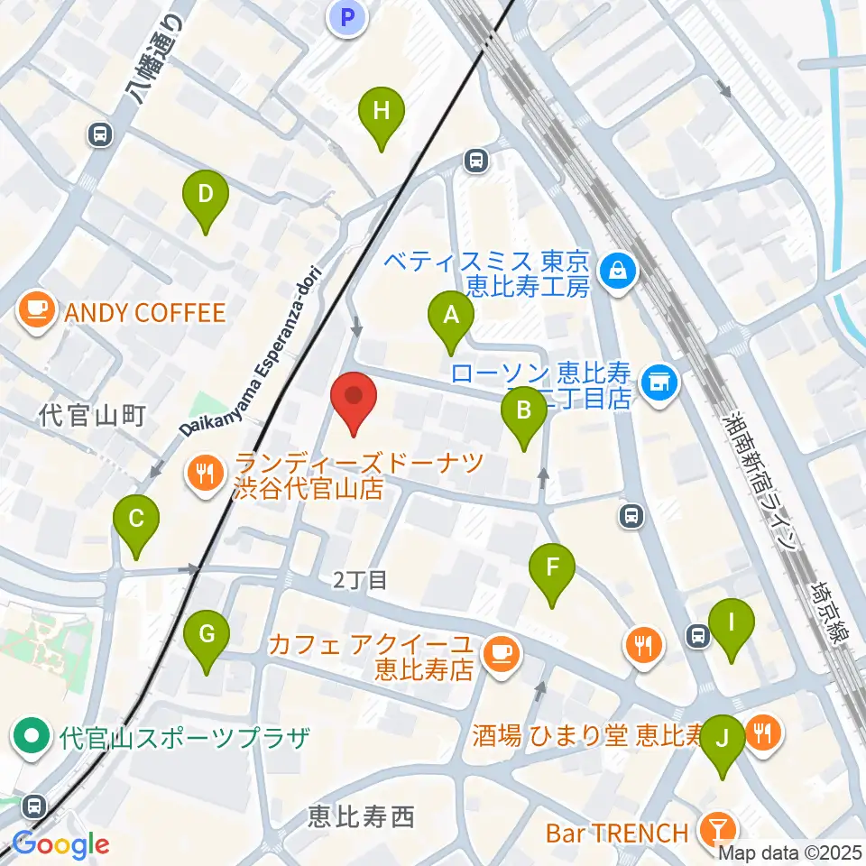 シアター代官山周辺のホテル一覧地図