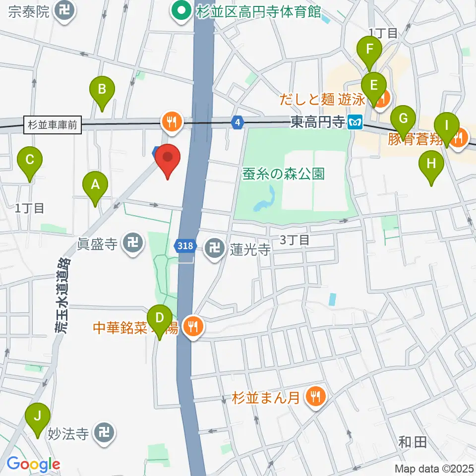 セシオン杉並周辺のホテル一覧地図