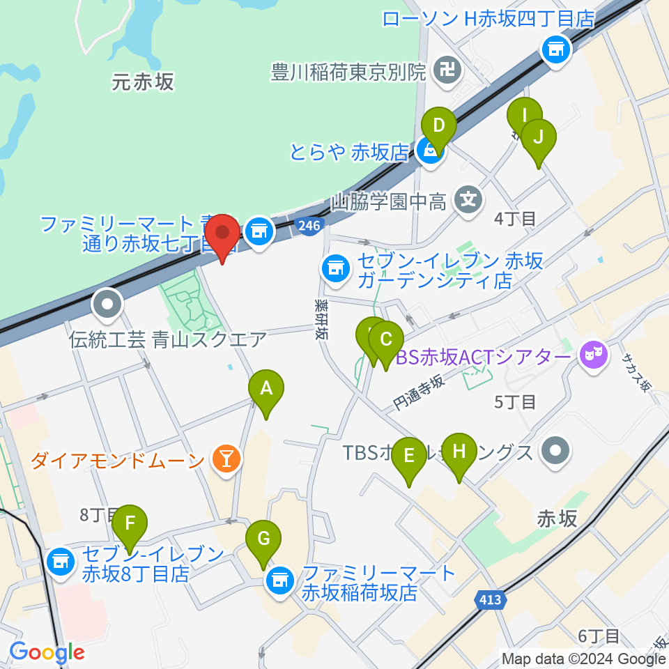 草月会館 草月ホール周辺のホテル一覧地図