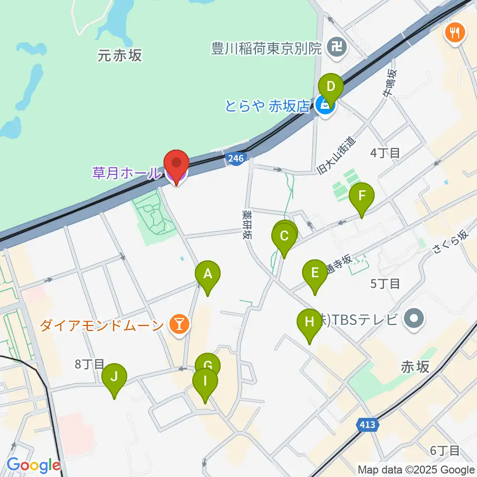 草月会館 草月ホール周辺のホテル一覧地図