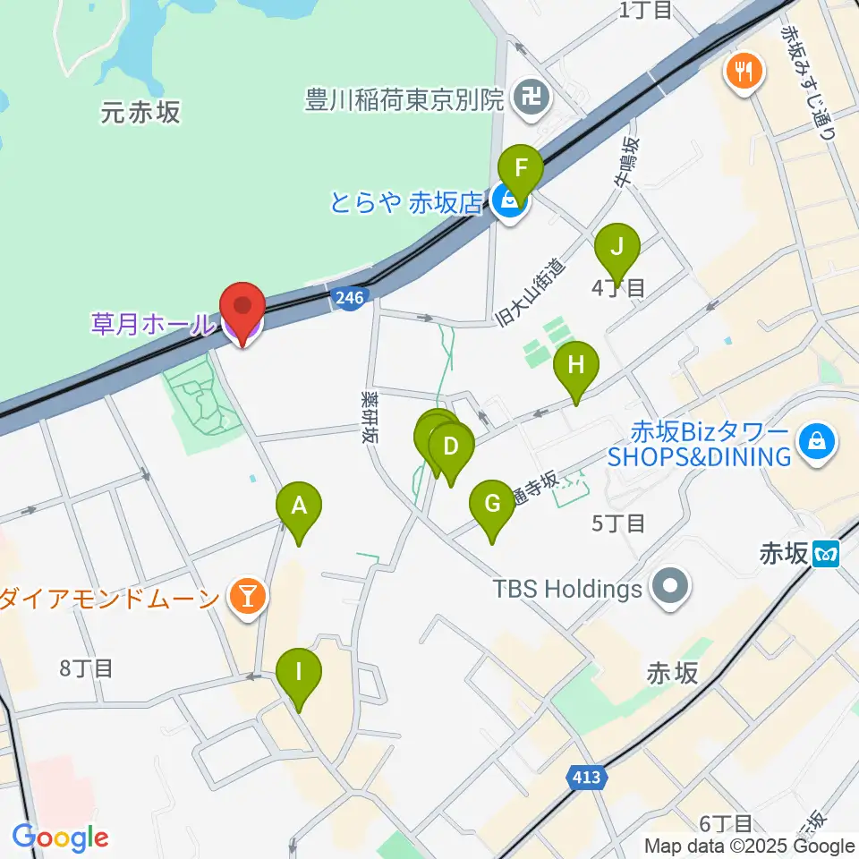 草月会館 草月ホール周辺のホテル一覧地図