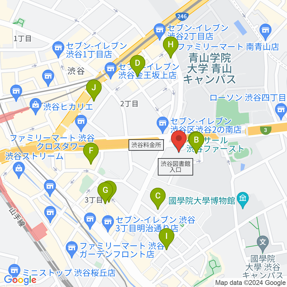 ベルサール渋谷ファースト周辺のホテル一覧地図