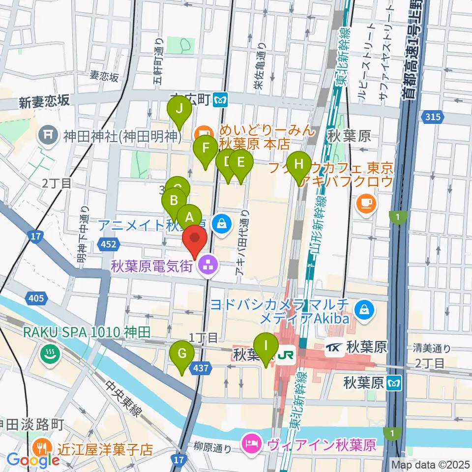 ベルサール秋葉原周辺のホテル一覧地図