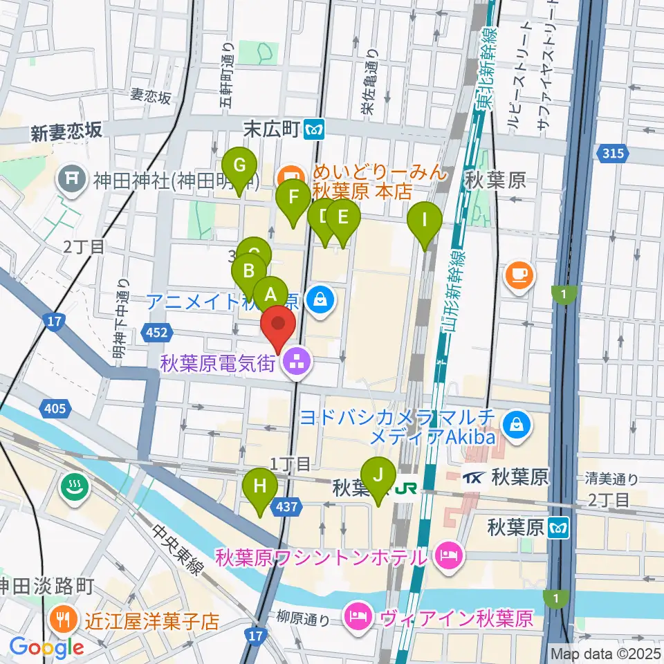 ベルサール秋葉原周辺のホテル一覧地図