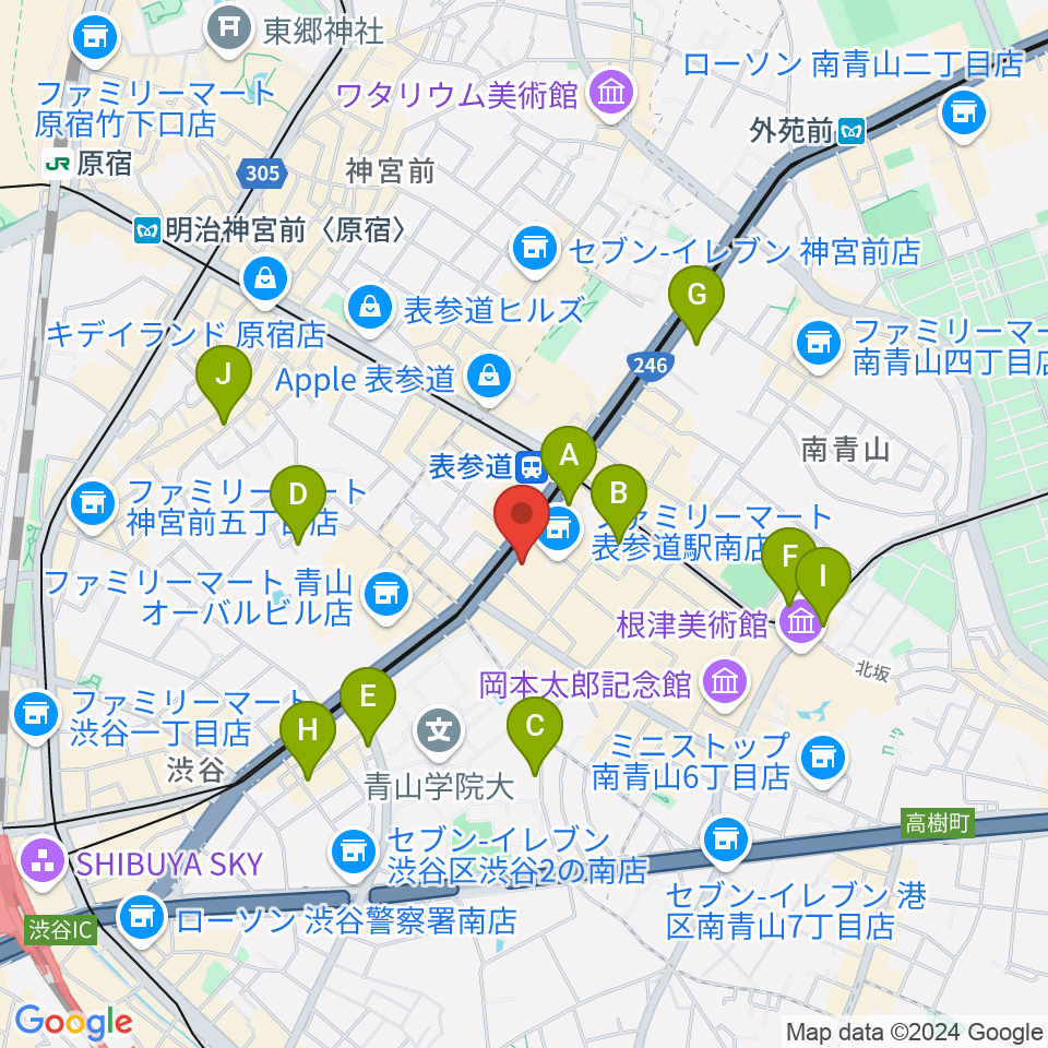 表参道スパイラルホール周辺のホテル一覧地図