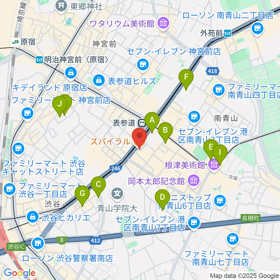 表参道スパイラルホール周辺のホテル一覧地図
