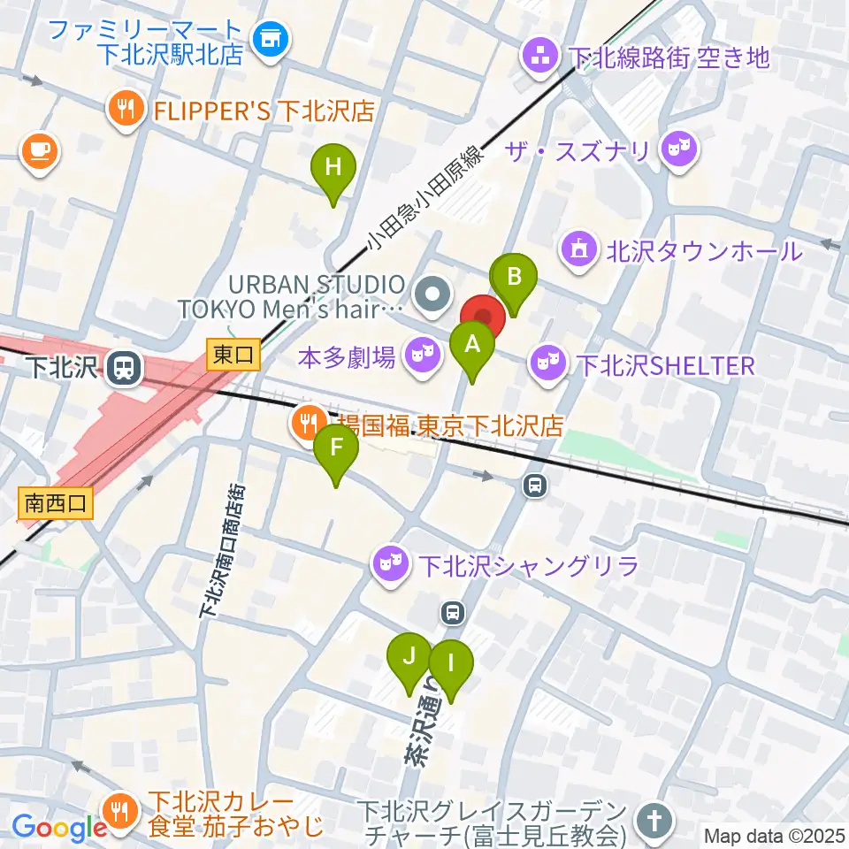 劇・小劇場周辺のホテル一覧地図