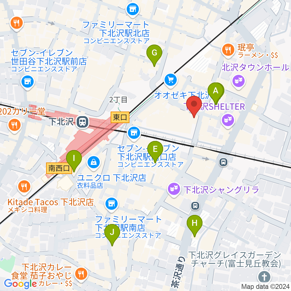 小劇場楽園周辺のホテル一覧地図