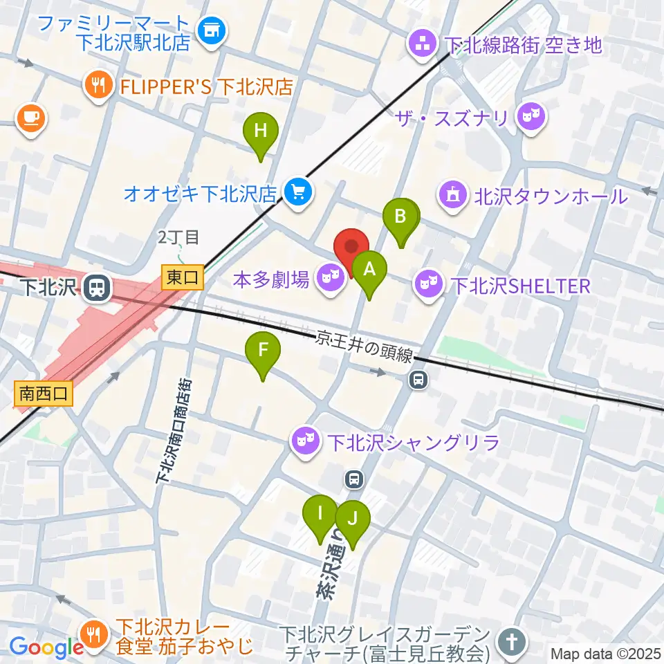 小劇場楽園周辺のホテル一覧地図
